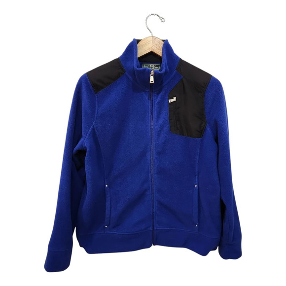 L-RL Lauren Active Ralph Lauren Mens Size Large Blue Fleece Jacket Fu… - Picture 1 of 12
